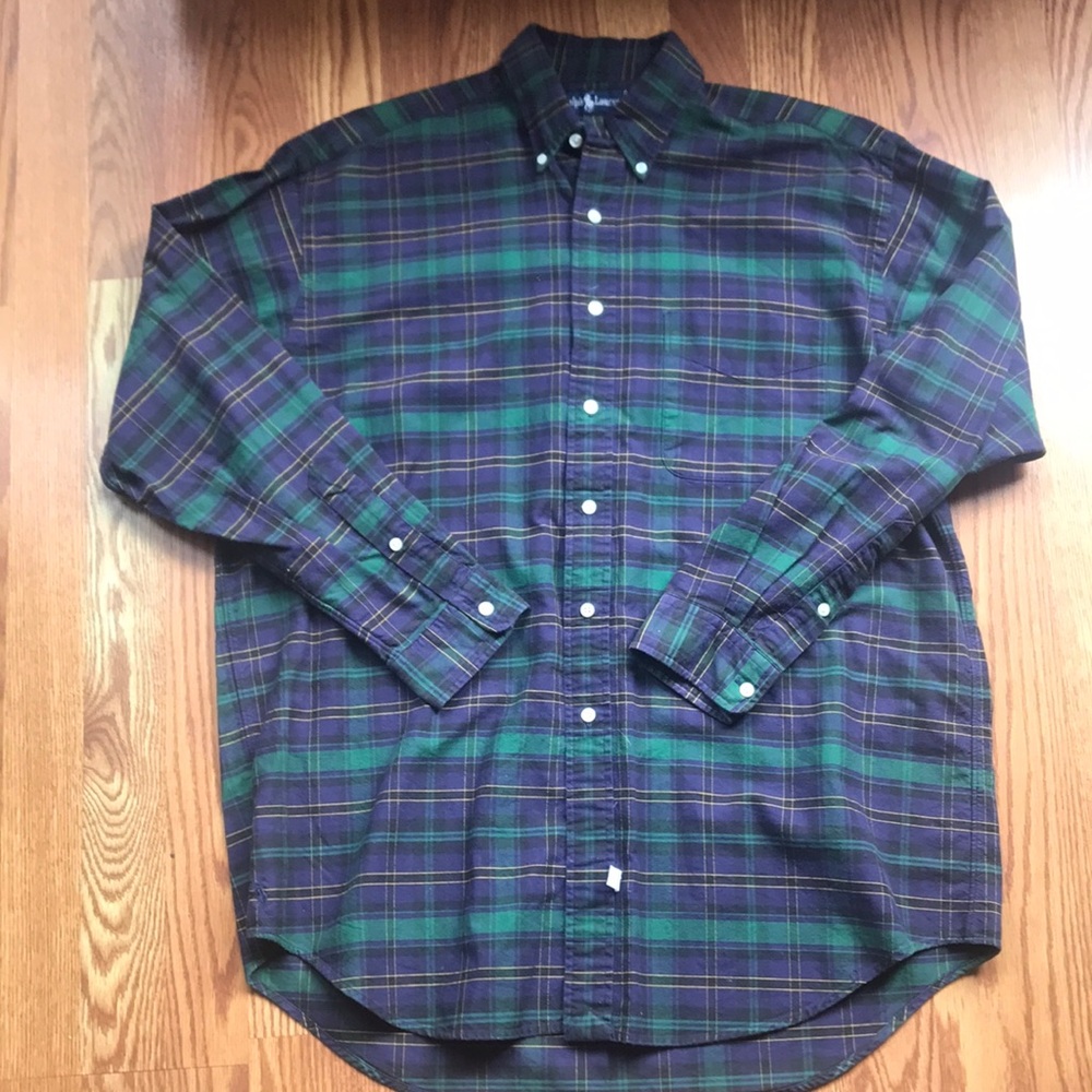 Classic Green and Blue Plaid Men's Shirt